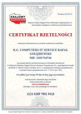 Certyfikat KRD