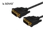 . Kabel DVI DM – DVI DM 24+1 dual link Savio CL-31 1,8m Black