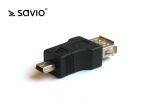 . Adapter USB Savio CL-14 2.0-A żeński - USB mini męski
