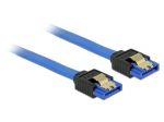. Kabel Delock SATA DATA III z zatrzaskami metalowymi niebieski 0,30m